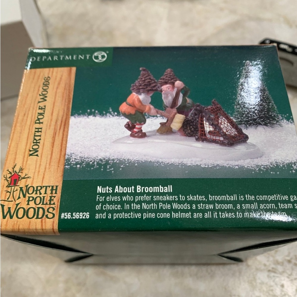 Dept 56 North Pole Woods Nuts About Broomball